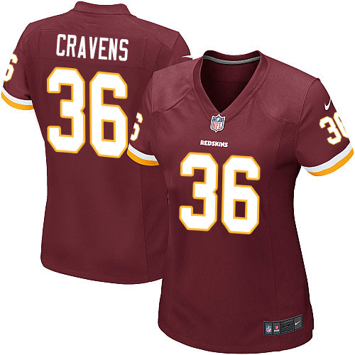 Women's Game Su'a Cravens Nike Jersey Burgundy Red Home - #36 NFL Washington Redskins
